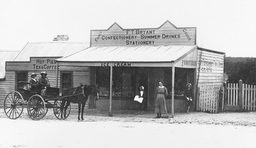 Site of Bryant's Shop, on the street behind the memorial